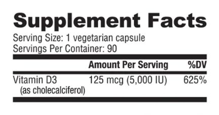 NutraBio D3 5000iu