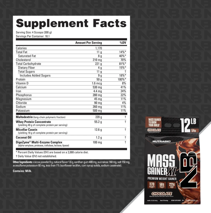 NutraBio Mass GainerXL